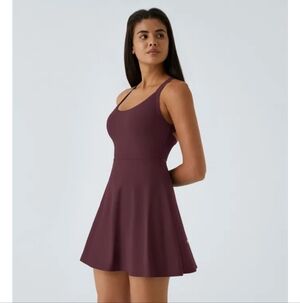 Halara Plum Athletic Backless Dress